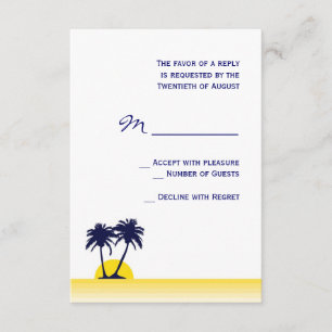 Carte RSVP Mariage Palm Tree Beach