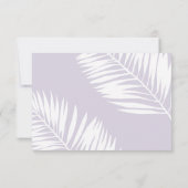 Carte Rsvp Mariage Palms Graceful en Violet (Dos)
