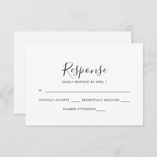 Carte Rsvp Mariage Palms Graceful Palms (Devant / Derrière)