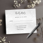 Carte RSVP mariage parties scintillant argent