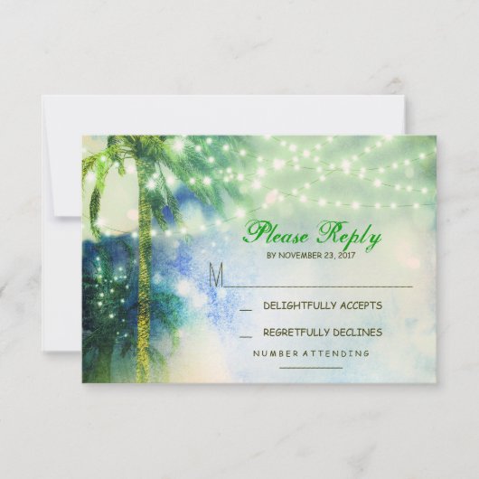 carte RSVP mariage plage (Devant)