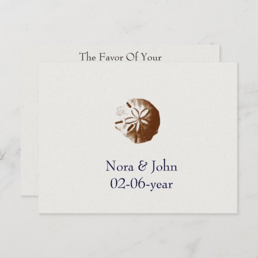 carte rsvp mariage plage (Devant / Derrière)