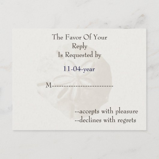 carte rsvp mariage plage (Dos)