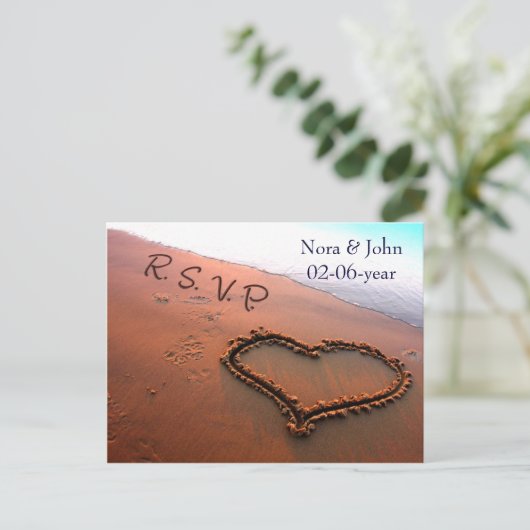 carte rsvp mariage plage (Debout devant)