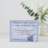 Carte RSVP Mariage Plage (bleu foncé) (Debout devant)