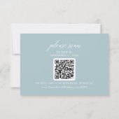 Carte RSVP Mariage QR Code Aqua Beach Coordinate (Dos)