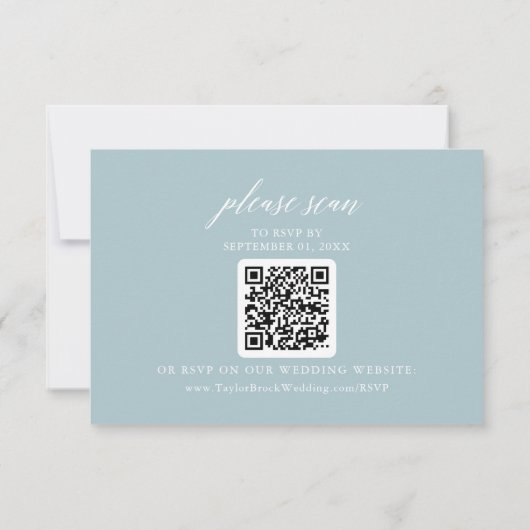 Carte RSVP Mariage QR Code Aqua Beach Coordinate (Dos)
