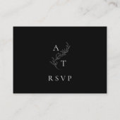Carte RSVP Mariage QR Code Classic Monogramme (Dos)