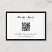 Carte RSVP Mariage QR Code Classic Monogramme (Devant)