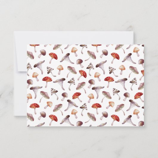 Carte RSVP Mariage QR Code de champignons (Dos)