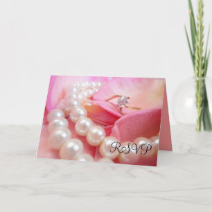 Carte RSVP Mariage Ring Pearls de luxe élégant