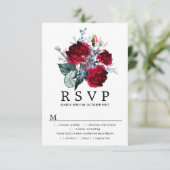 Carte RSVP Mariage Rose Bourgogne, Options de repa (Debout devant)