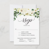 Carte RSVP mariage Roses blanches (Devant)
