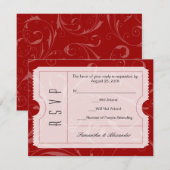 Carte RSVP Mariage rouge (Devant / Derrière)