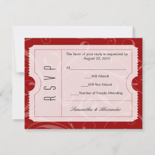 Carte RSVP Mariage rouge