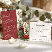 Carte Rsvp Mariage Rouge Art Nouveau vintage