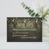Carte RSVP mariage rustique Tree Path (Debout devant)
