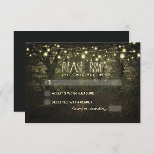Carte RSVP mariage rustique Tree Path (Devant / Derrière)