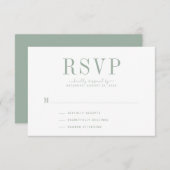 Carte RSVP mariage Sage Green (Devant / Derrière)