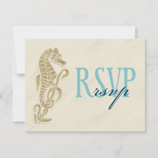 Carte RSVP Mariage Seahorse (Devant)