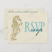 Carte RSVP Mariage Seahorse (Devant / Derrière)