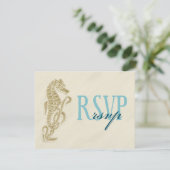 Carte RSVP Mariage Seahorse (Debout devant)