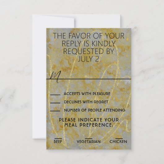 Carte RSVP mariage Silver Lining (Devant)