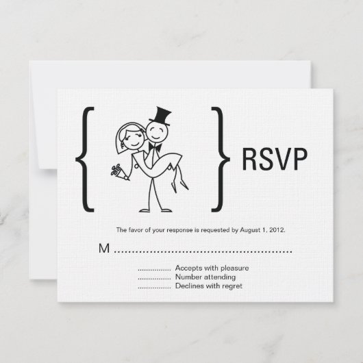 Carte RSVP Mariage simple d'amour (Devant)