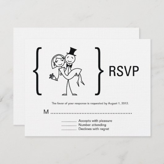 Carte RSVP Mariage simple d'amour (Devant / Derrière)