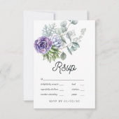 Carte RSVP Mariage Tropical Eucalyptus Succulents (Devant)