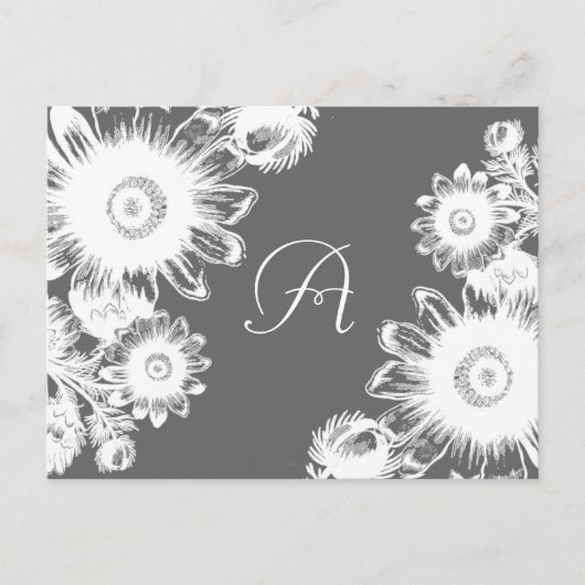 Carte RSVP Mariage Vintage blanc (Devant)