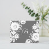 Carte RSVP Mariage Vintage blanc (Debout devant)