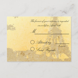 Carte RSVP Mariage Vintage Paris