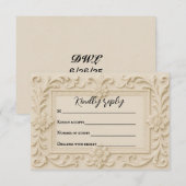 Carte RSVP Mariage Voile Marbre (Devant / Derrière)