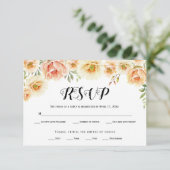 Carte RSVP mariée à la typographie des fleurs d'aq (Debout devant)