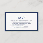 Carte Rsvp Marine-Bleue de mariage Royal moderne (Devant)