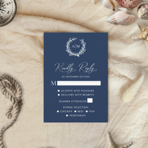 Carte RSVP Marine Blue Coral Reef Nautique Mariage
