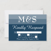 Carte RSVP Marine Blue Modern Wedding (Devant)