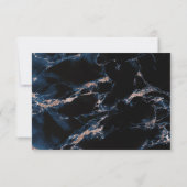 Carte RSVP Marine Blue Rose Gold Watercolor (Dos)