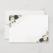 Carte RSVP Marine & Blush Rose Floral Wedding (Dos)