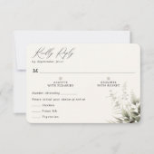 Carte RSVP Marine Botanique Simple Avec Repas (Devant)