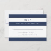 Carte RSVP marine et blanche (Devant)