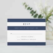 Carte RSVP marine et blanche (Debout devant)
