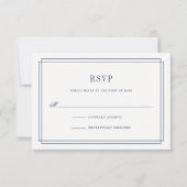 Carte RSVP marine et blanche intemporelle (Devant)