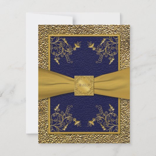 Carte RSVP Marine Majestic et Gold (Devant)