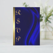Carte RSVP Marquis Blue Silk Gold (Debout devant)