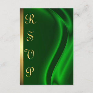 Carte RSVP Marquis Green Silk Gold