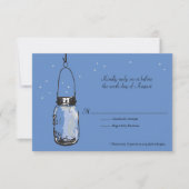 Carte RSVP Mason Jar et Fireflets (Devant)