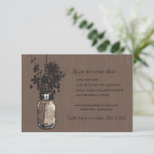Carte RSVP Mason Jar et Fireflets (Debout devant)