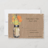 Carte RSVP Mason Jar et Fireflets (Devant)